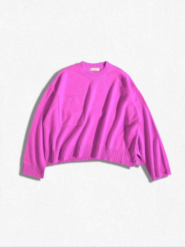 ポケットデザイン カシミアニット