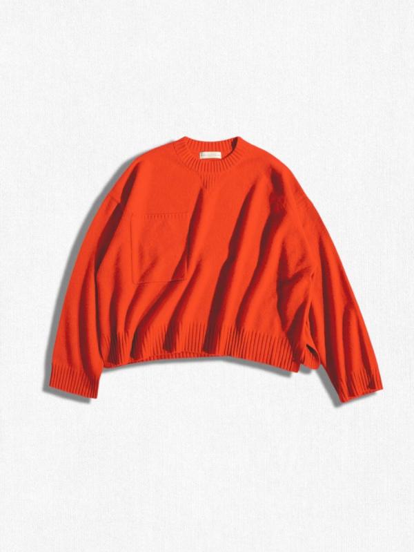 ポケットデザイン カシミアニット