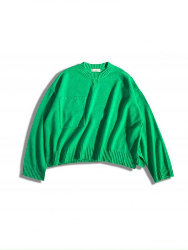 ポケットデザイン カシミアニット