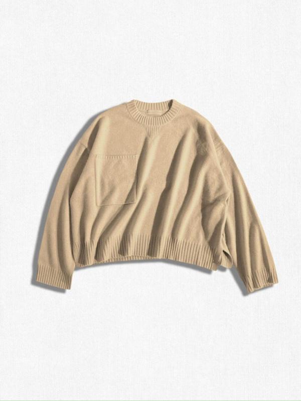 ポケットデザイン カシミアニット