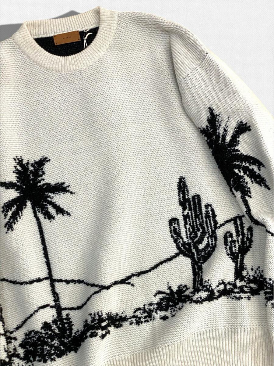 ウール混カシミアクルーネックニットセーター