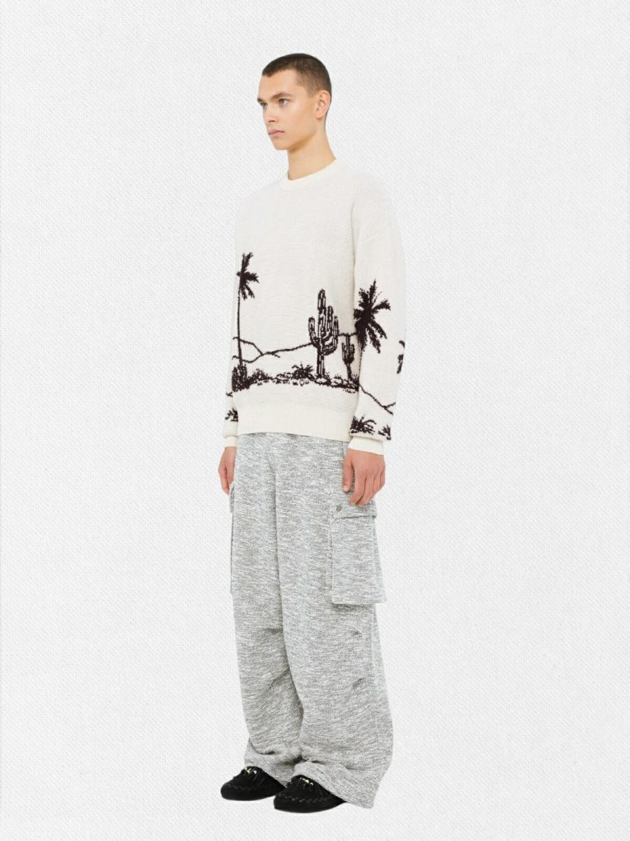 ウール混カシミアクルーネックニットセーター