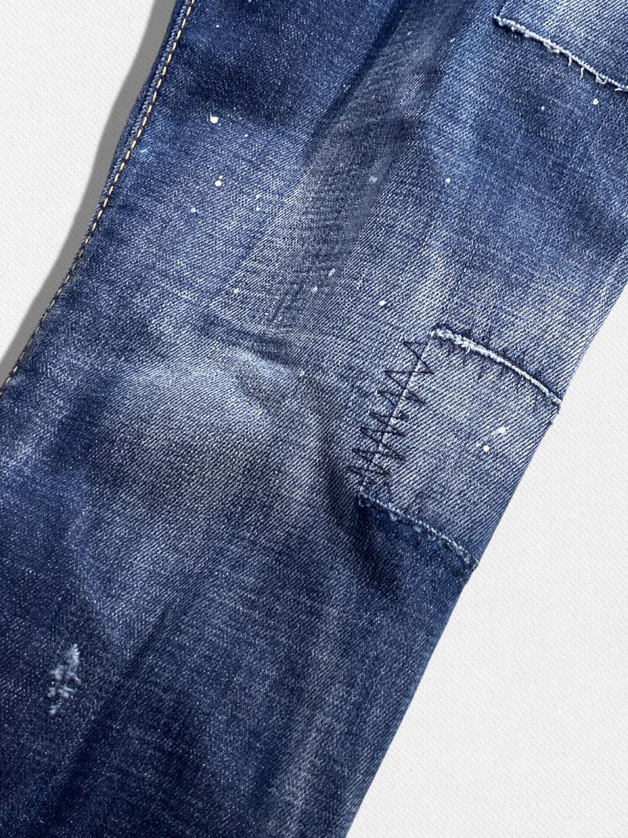 パッチワークデザインテーパードデニムパンツ《SKATER JEAN》
