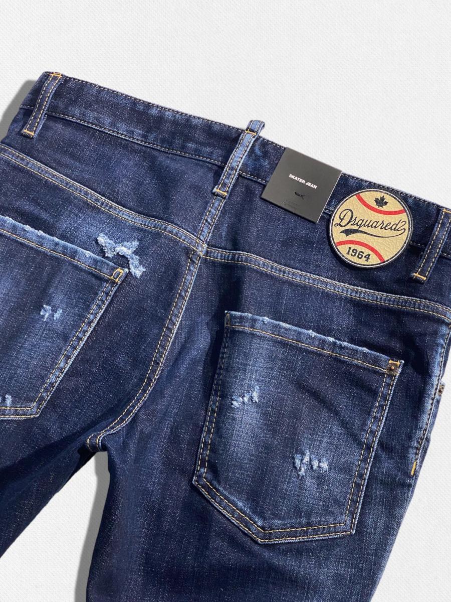 ダメージ＆ウォッシュ加工テーパードデニムパンツ《SKATER JEAN》