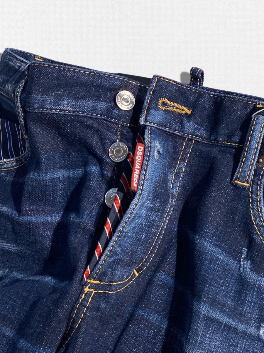 ダメージ＆ウォッシュ加工テーパードデニムパンツ《SKATER JEAN》