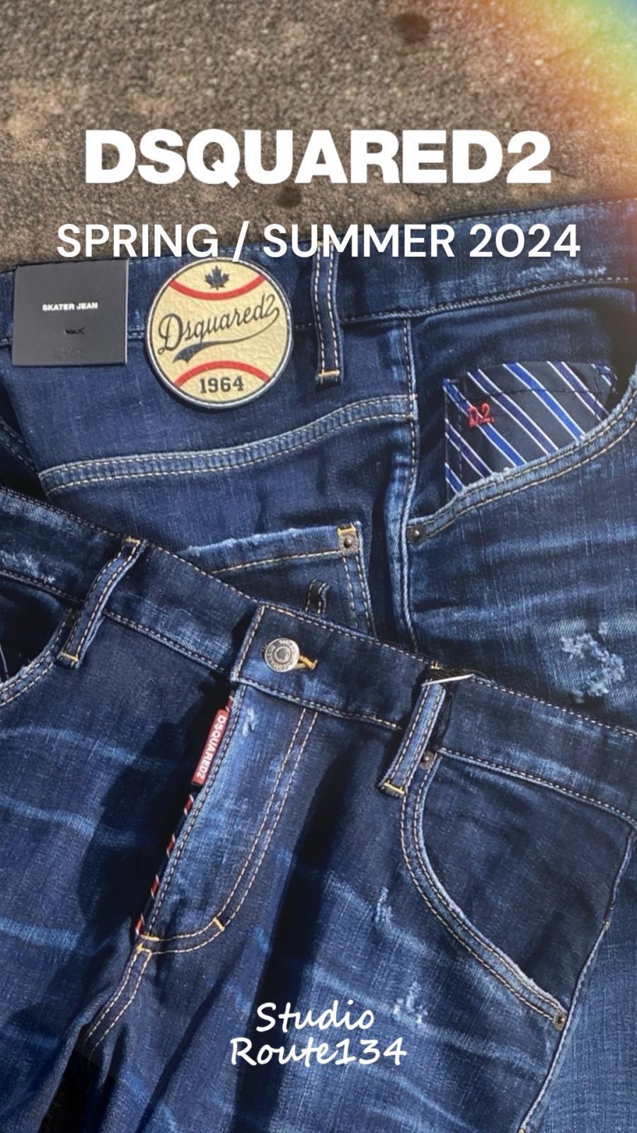 ダメージ＆ウォッシュ加工テーパードデニムパンツ《SKATER JEAN》
