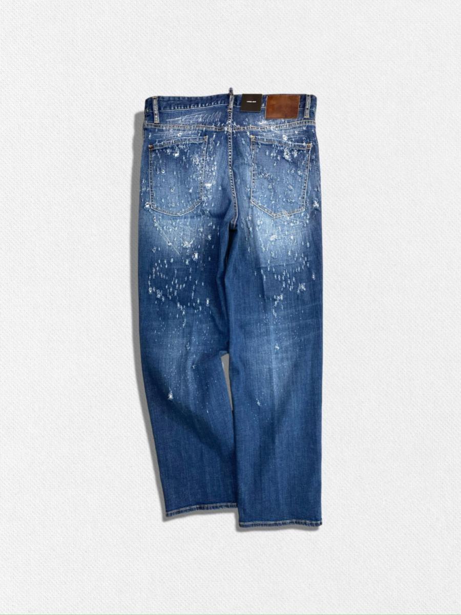 ダメージ＆リペア加工ストレートデニムパンツ《LOOSE JEANS》