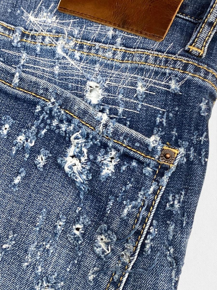 ダメージ＆リペア加工ストレートデニムパンツ《LOOSE JEANS》