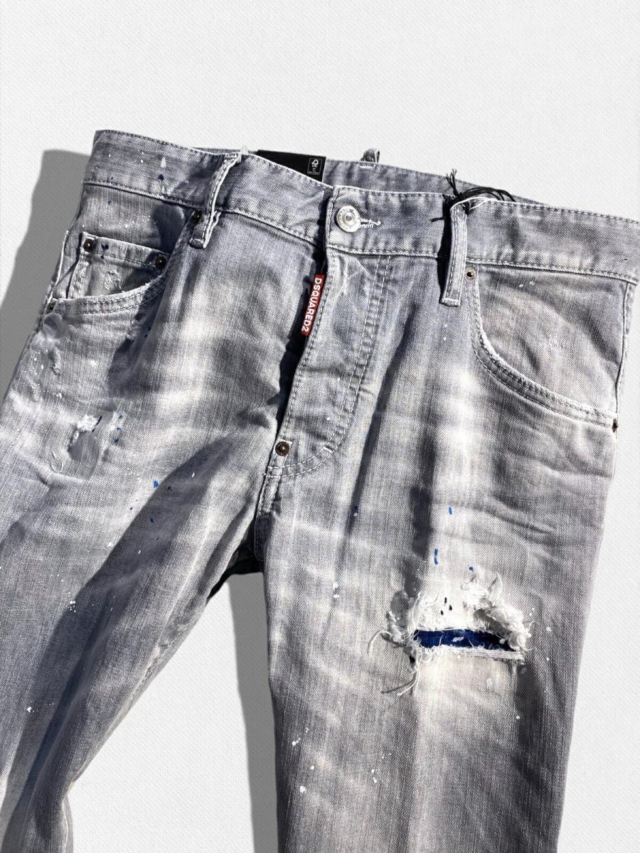ダメージ＆リペア加工テーパードデニムパンツ《SKATER JEAN》