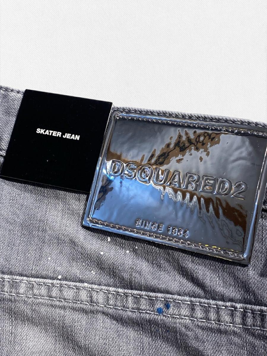 ダメージ＆リペア加工テーパードデニムパンツ《SKATER JEAN》