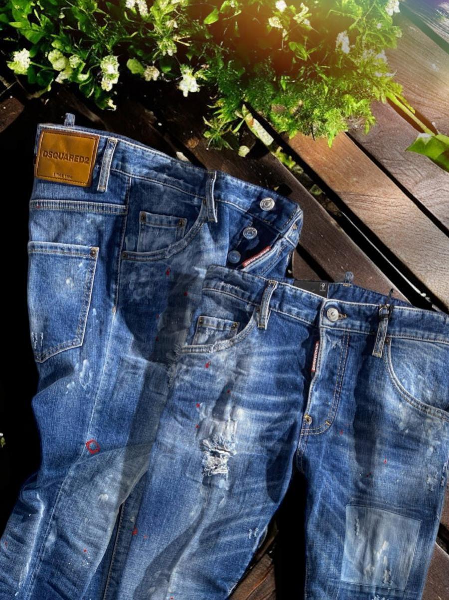 ダメージ加工テーパードデニムパンツ（Skater Jean）
