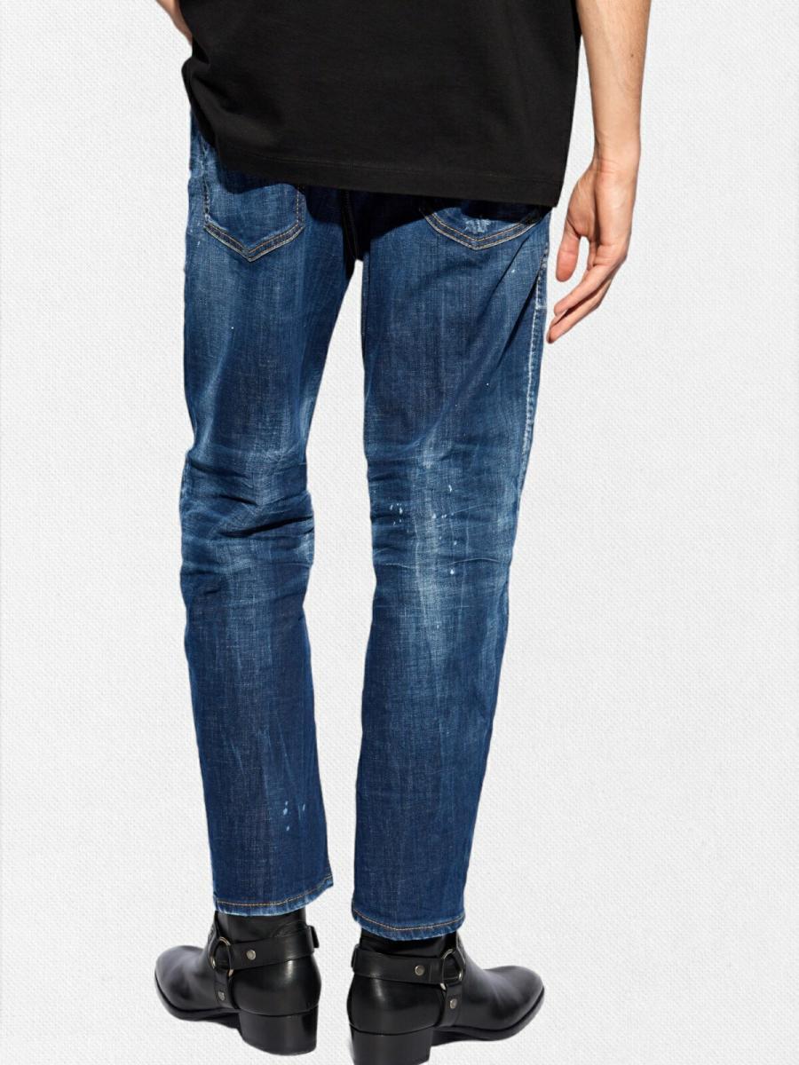 ウォッシュ＆ダメージ加工テーパードデニムパンツ《BRO JEAN》