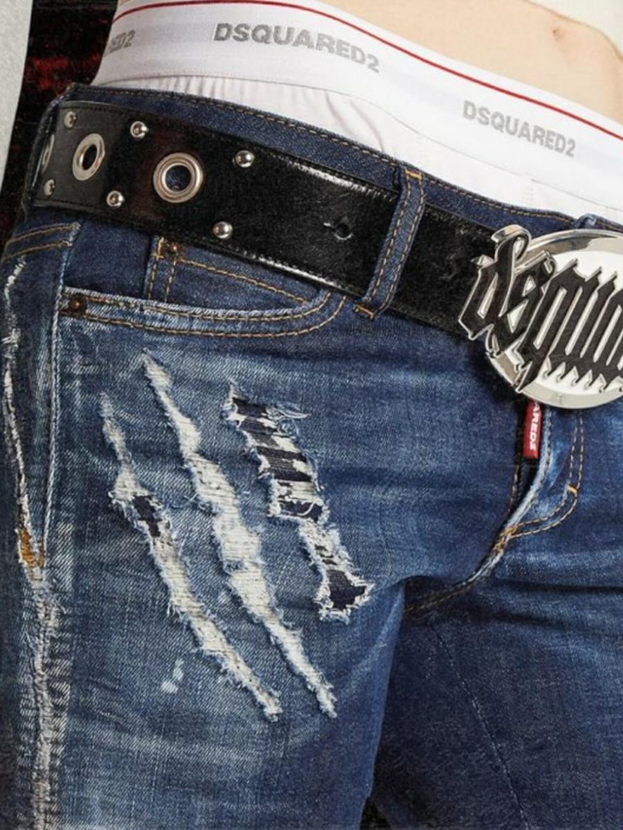 ウォッシュ＆ダメージ加工テーパードデニムパンツ《BRO JEAN》
