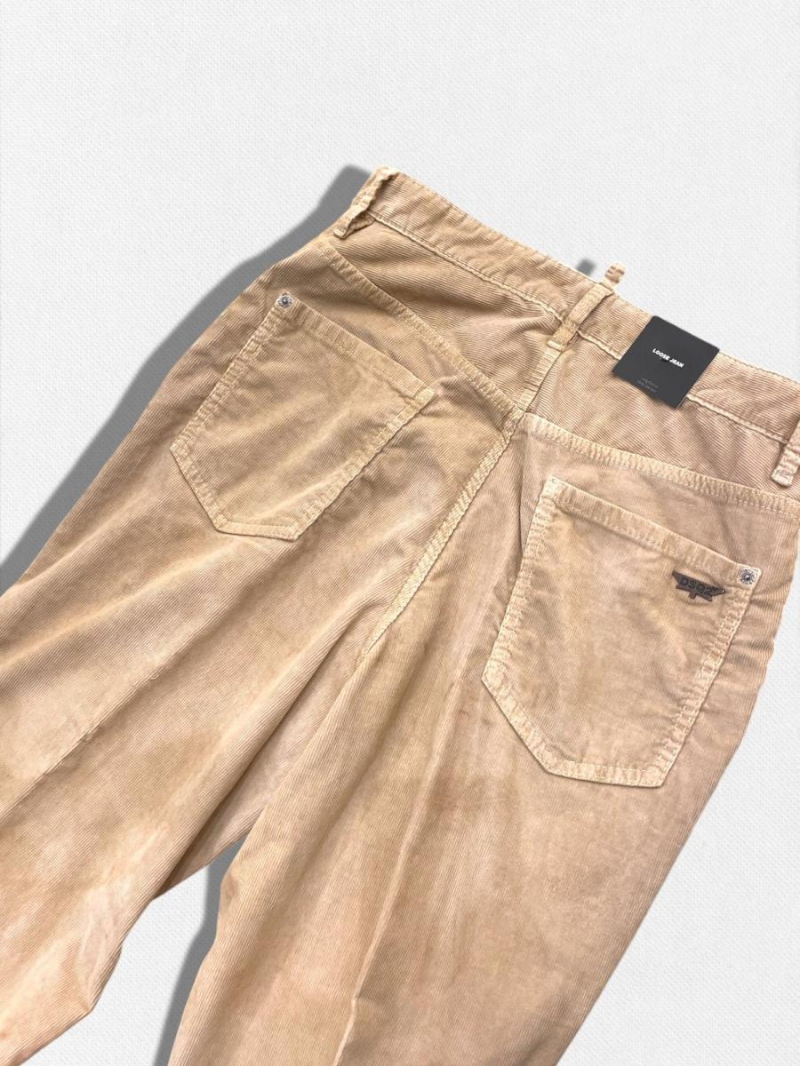 ウォッシュ加工コーデュロイワイドパンツ