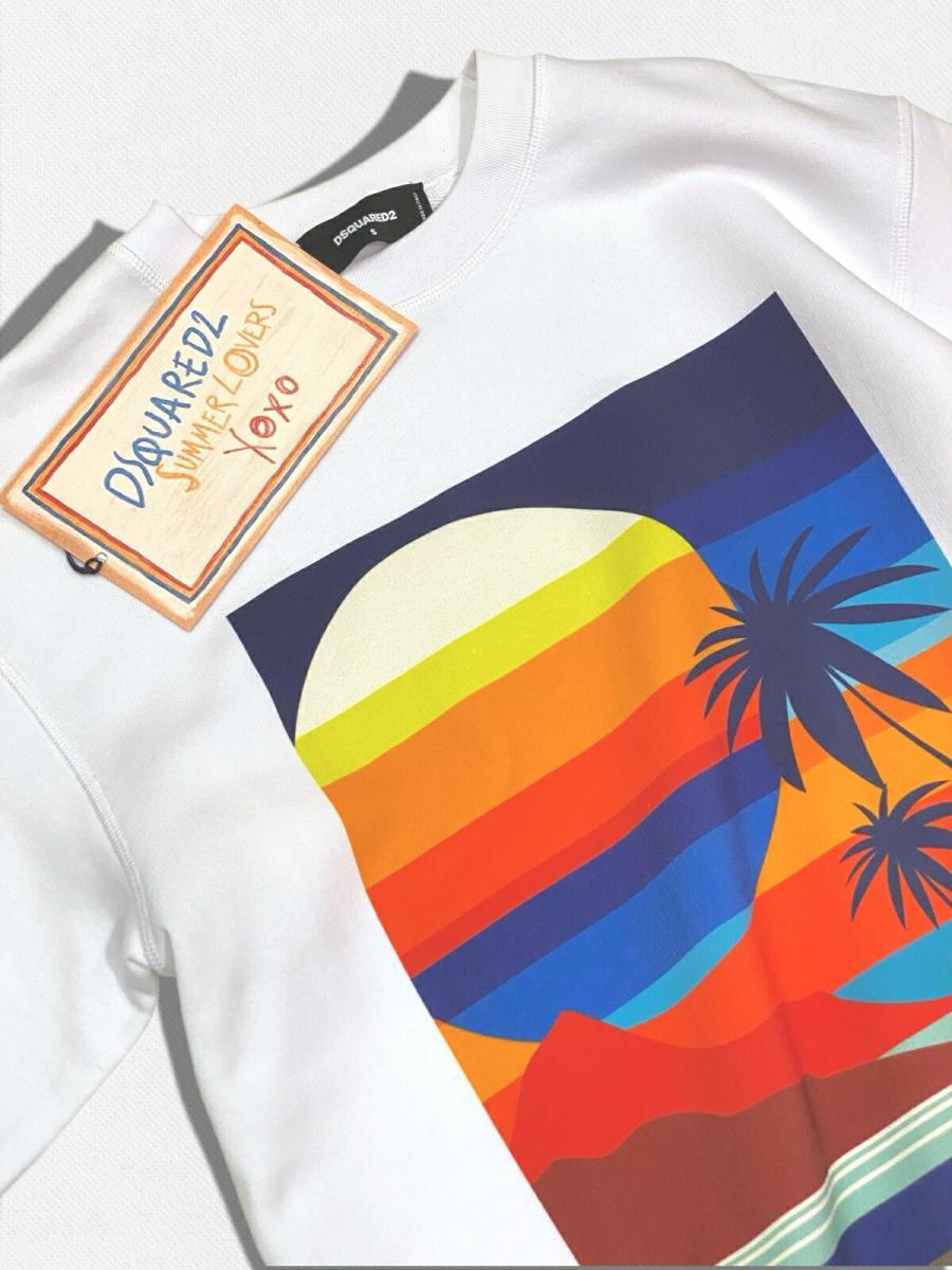 ルーズフィットクルーネックスウェットTシャツ