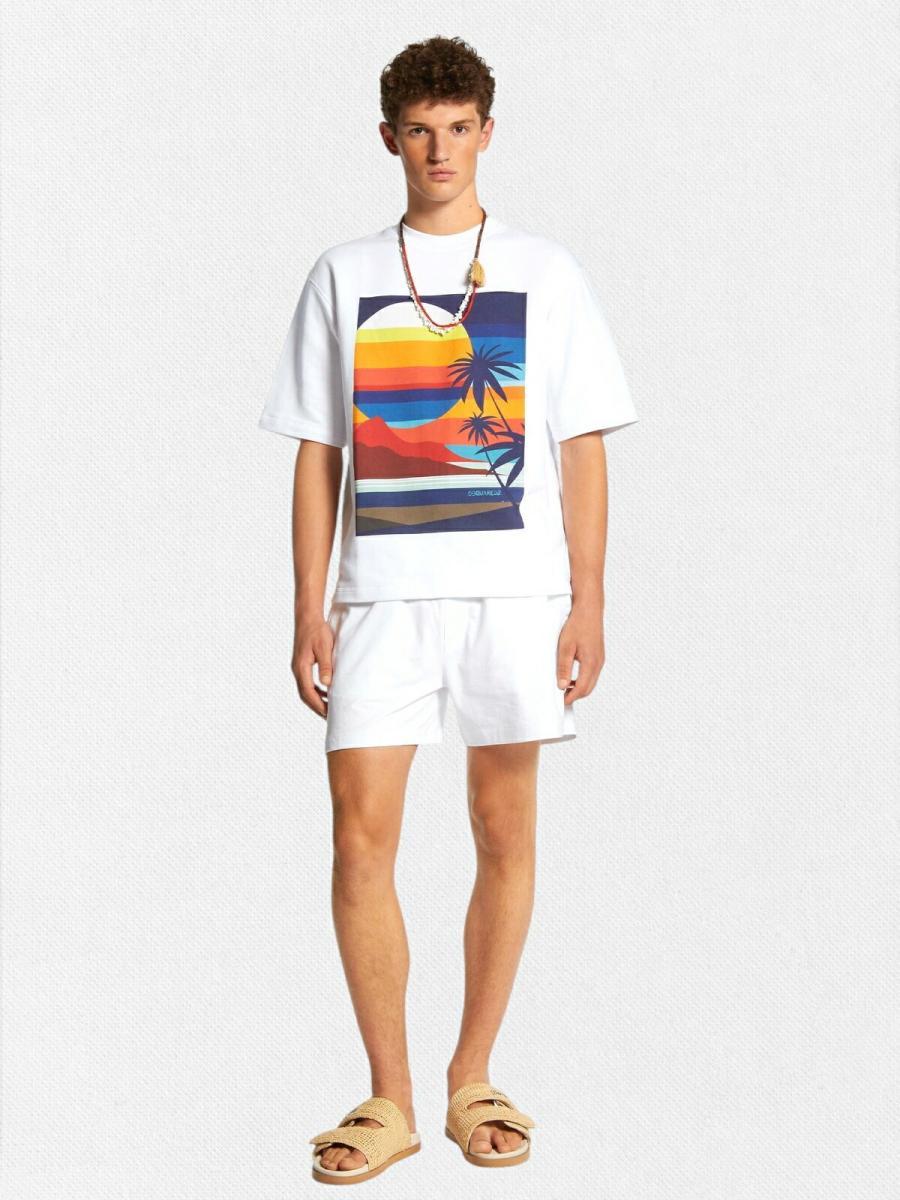 ルーズフィットクルーネックスウェットTシャツ