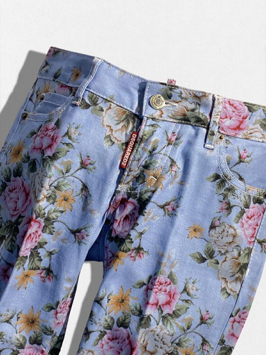 ボタニカル柄デニムパンツ《JENNIFER CROPPED JEAN》