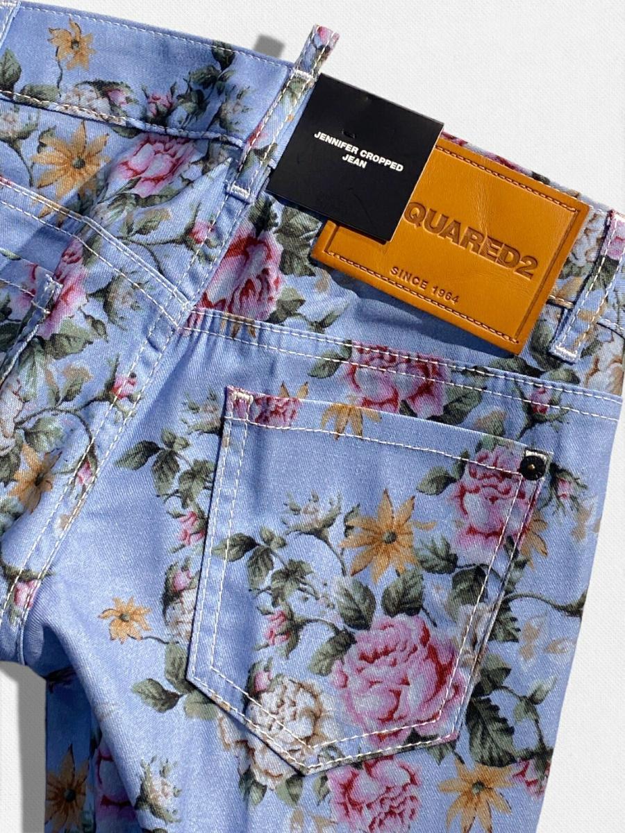ボタニカル柄デニムパンツ《JENNIFER CROPPED JEAN》