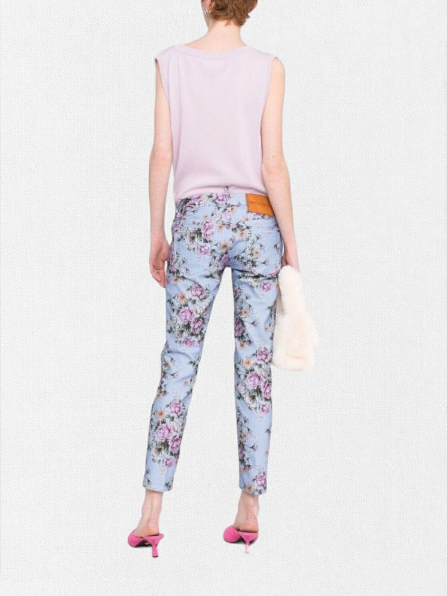 ボタニカル柄デニムパンツ《JENNIFER CROPPED JEAN》