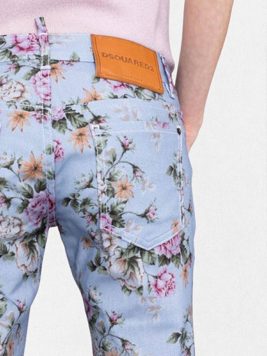 ボタニカル柄デニムパンツ《JENNIFER CROPPED JEAN》