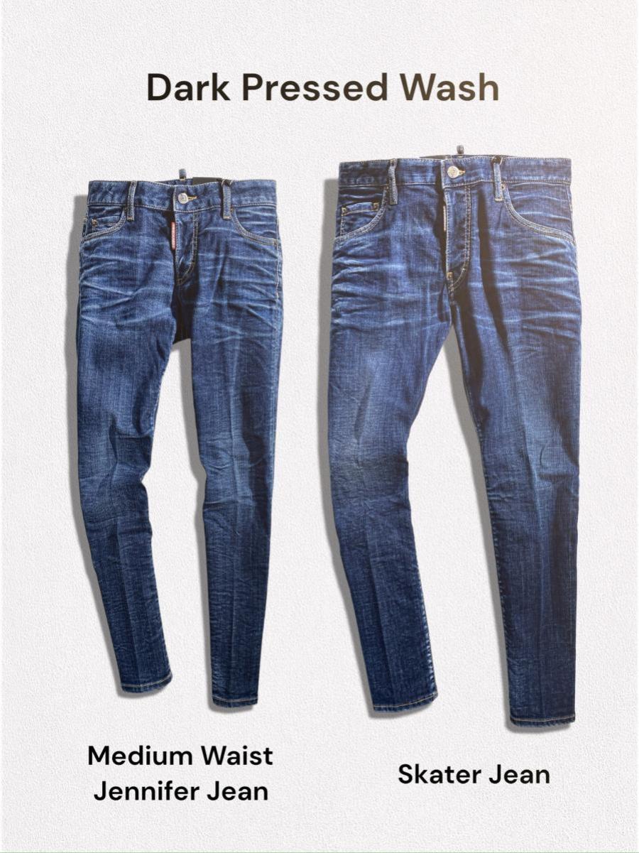 ダメージ加工テーパードデニムパンツ《MEDIUM WAIST JENNIFER JEAN》