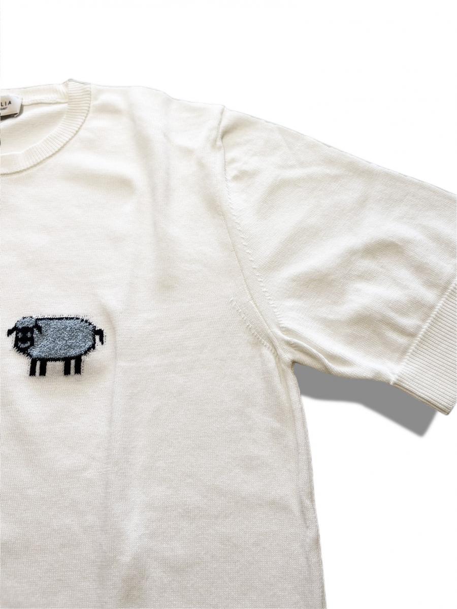 RAM刺繡ニットTシャツ