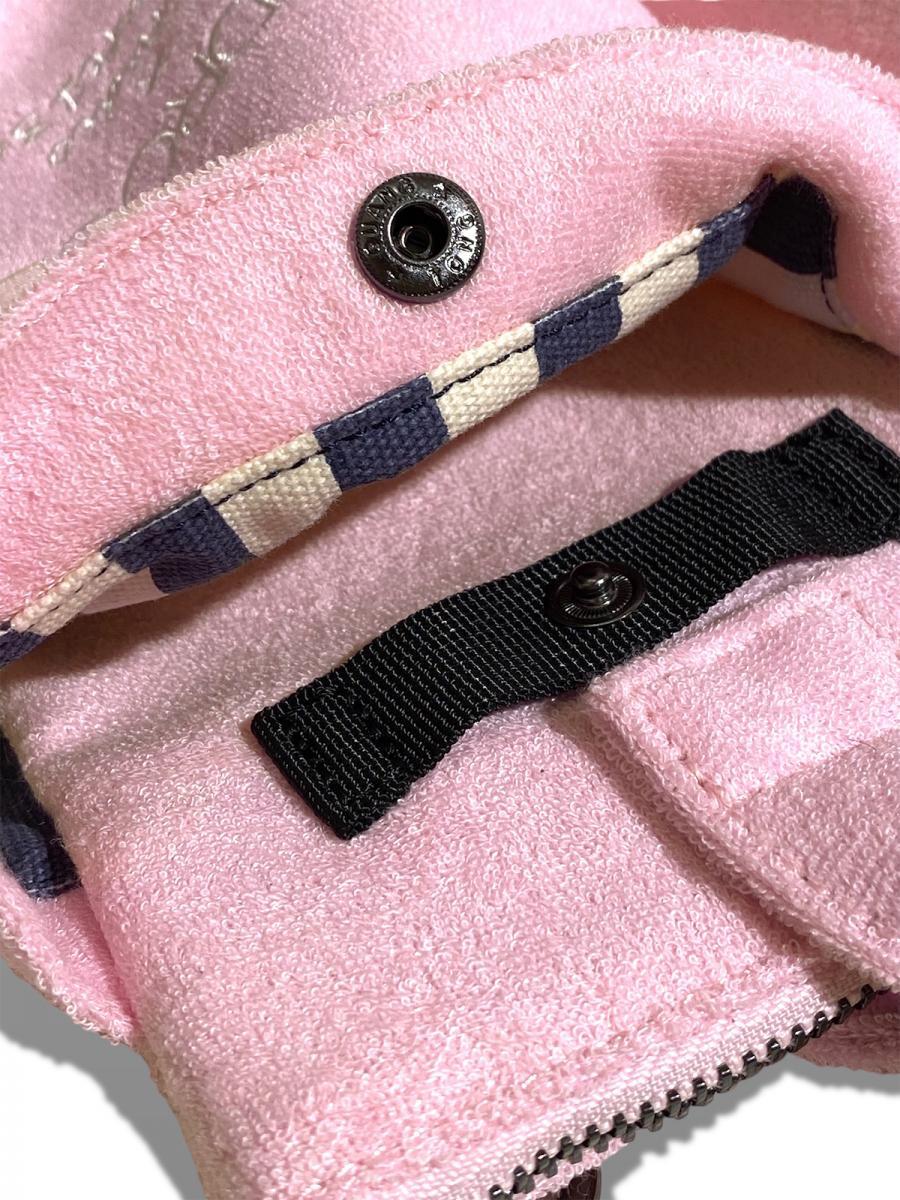 スカル＆ロゴ刺繍パイル地ボウリングバッグ