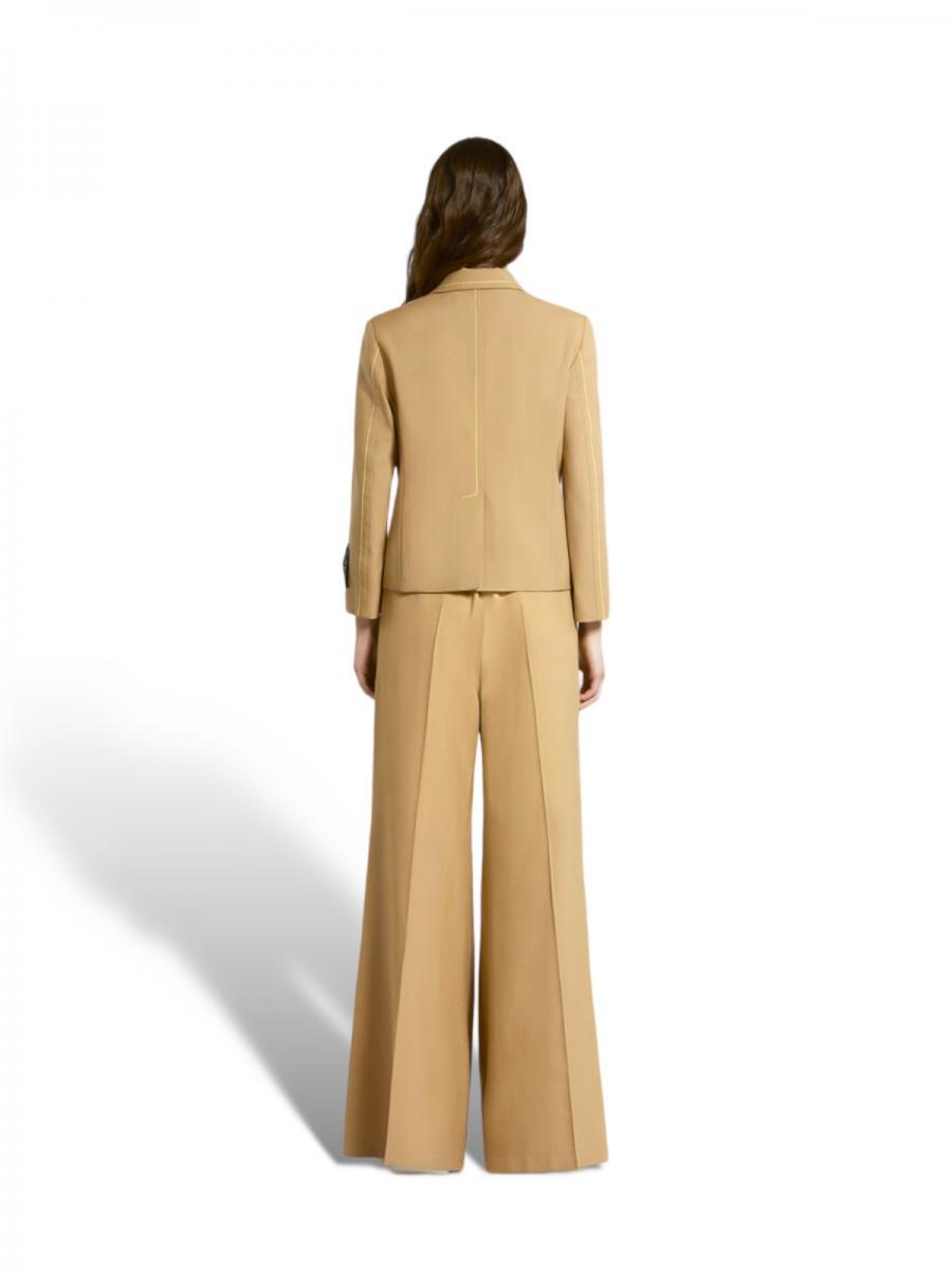 トロピカルウール製フレアワイドパンツ