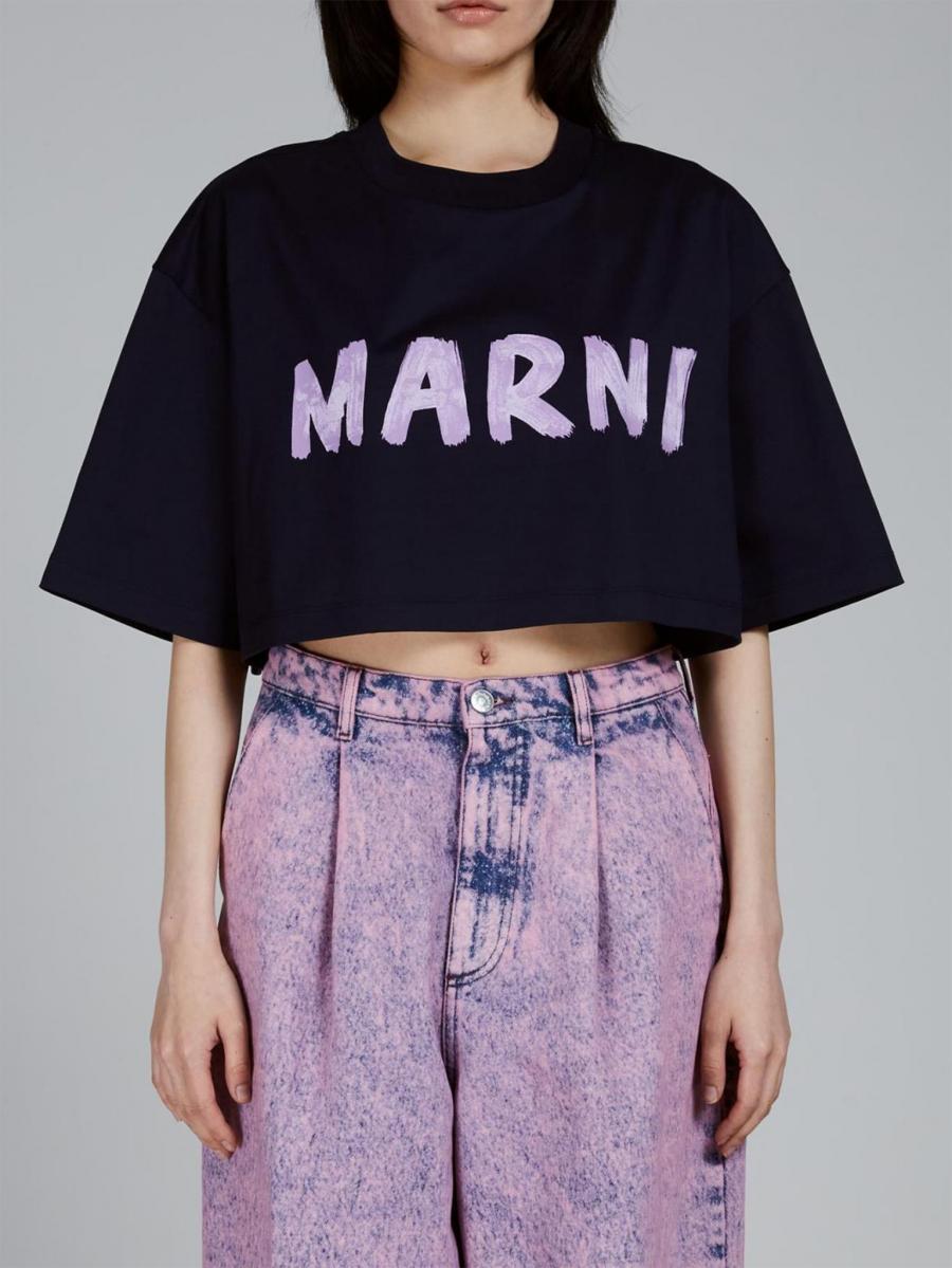 クロップド丈クルーネックTシャツ