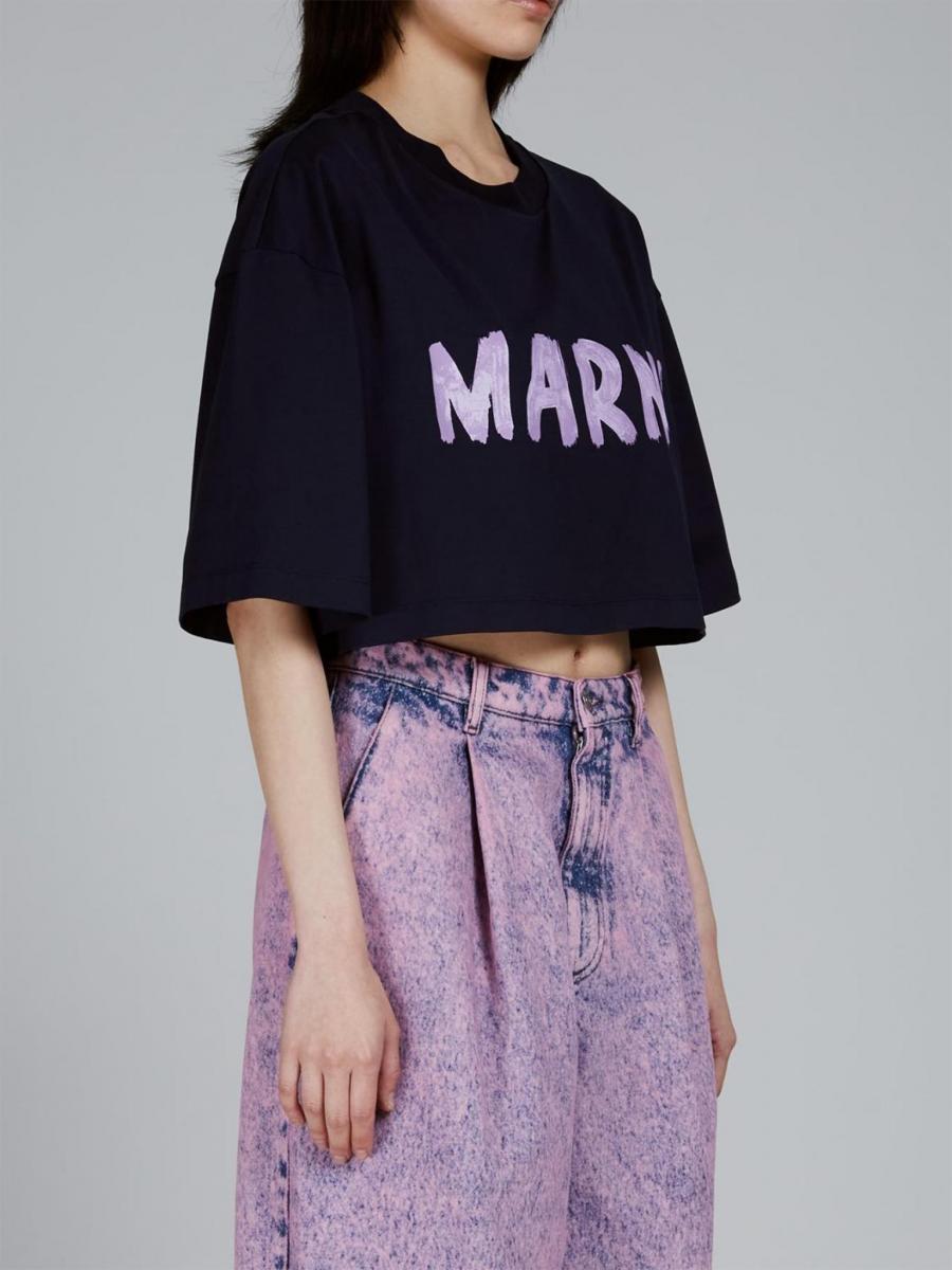 クロップド丈クルーネックTシャツ