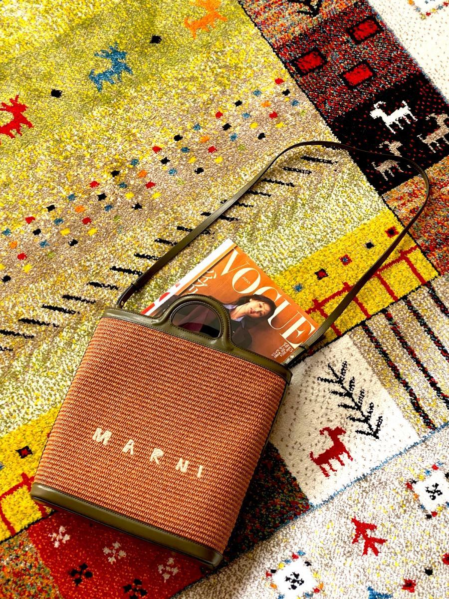 ロゴ刺繍入り2WAYラフィアサマートートバッグ