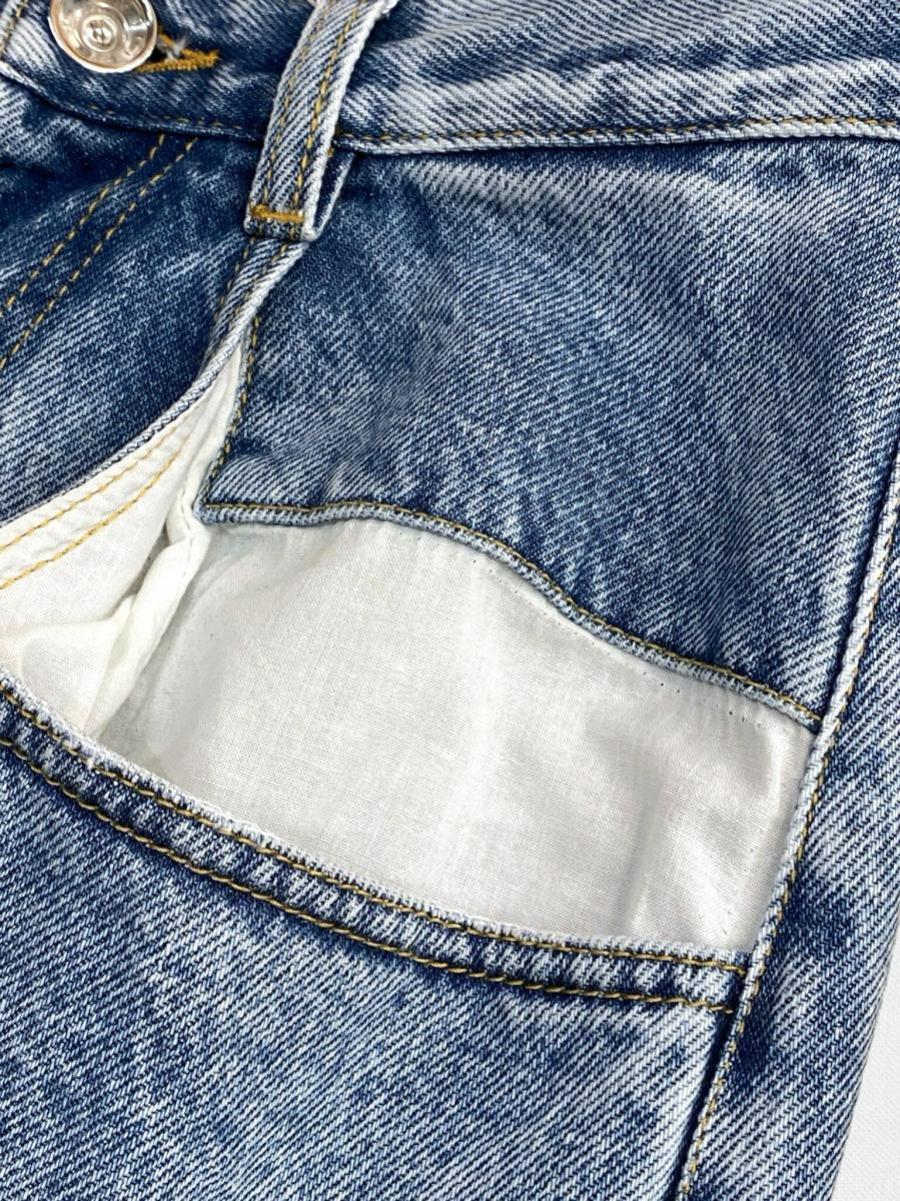 コントラストポケットデニムパンツ