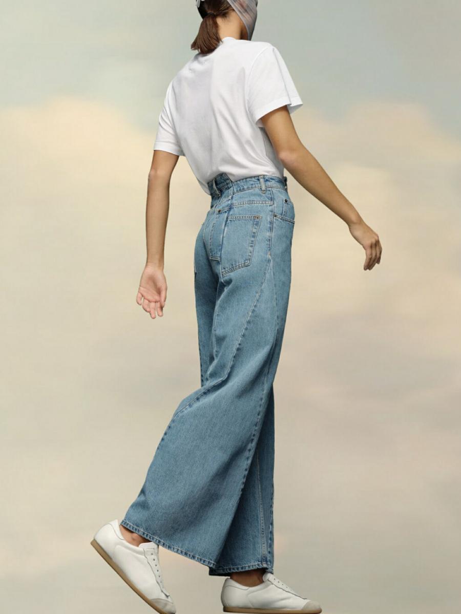 カットアウトパネルデニムパンツ
