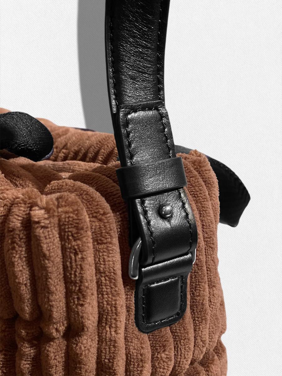 コーデュロイダウンミニトートバッグ