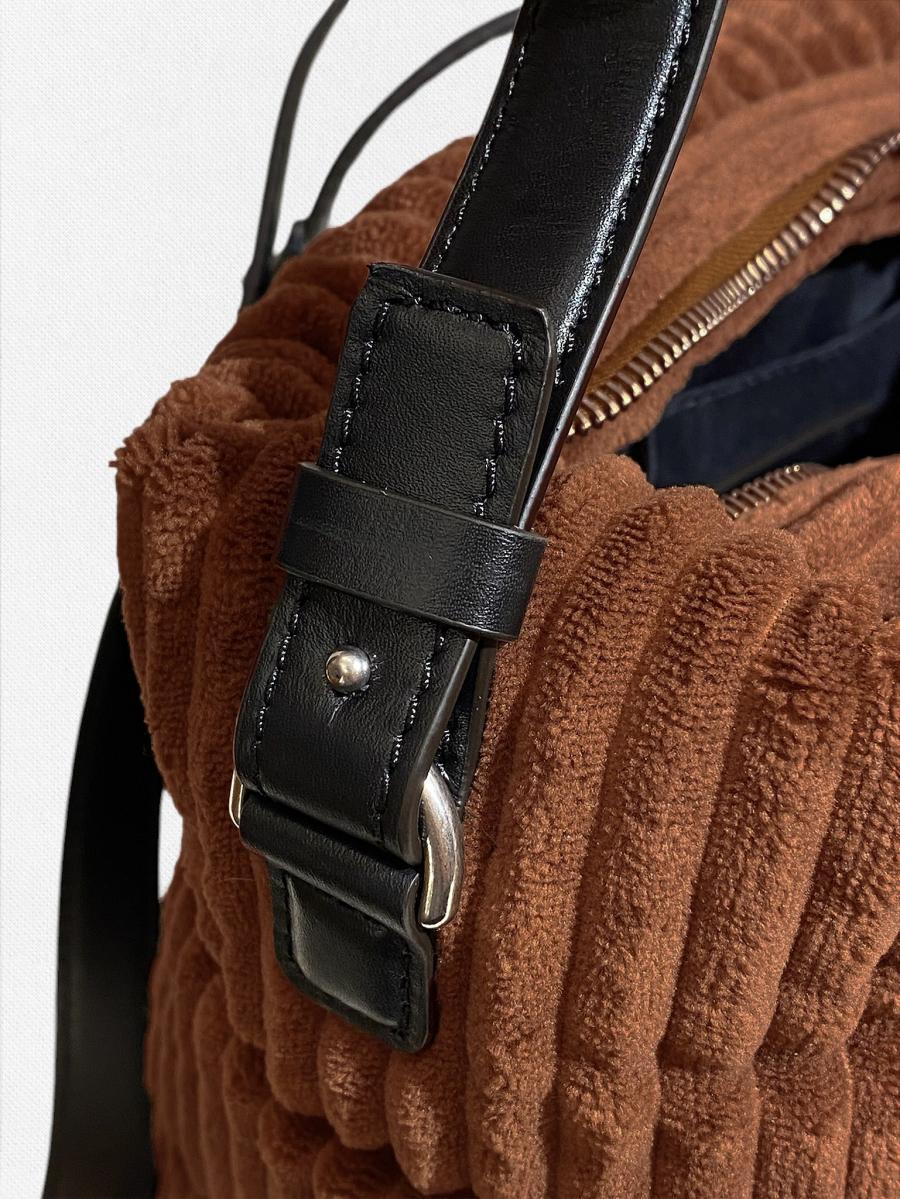 コーデュロイダウンミニトートバッグ