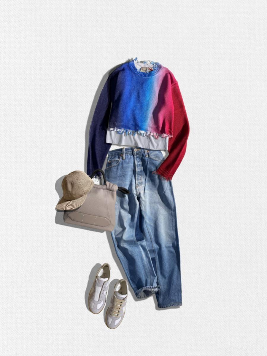 ワイドフィットデニムパンツ