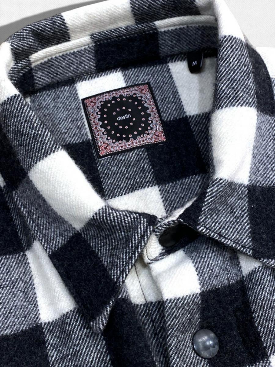 バンダナ付ウールカシミヤチェックシャツ