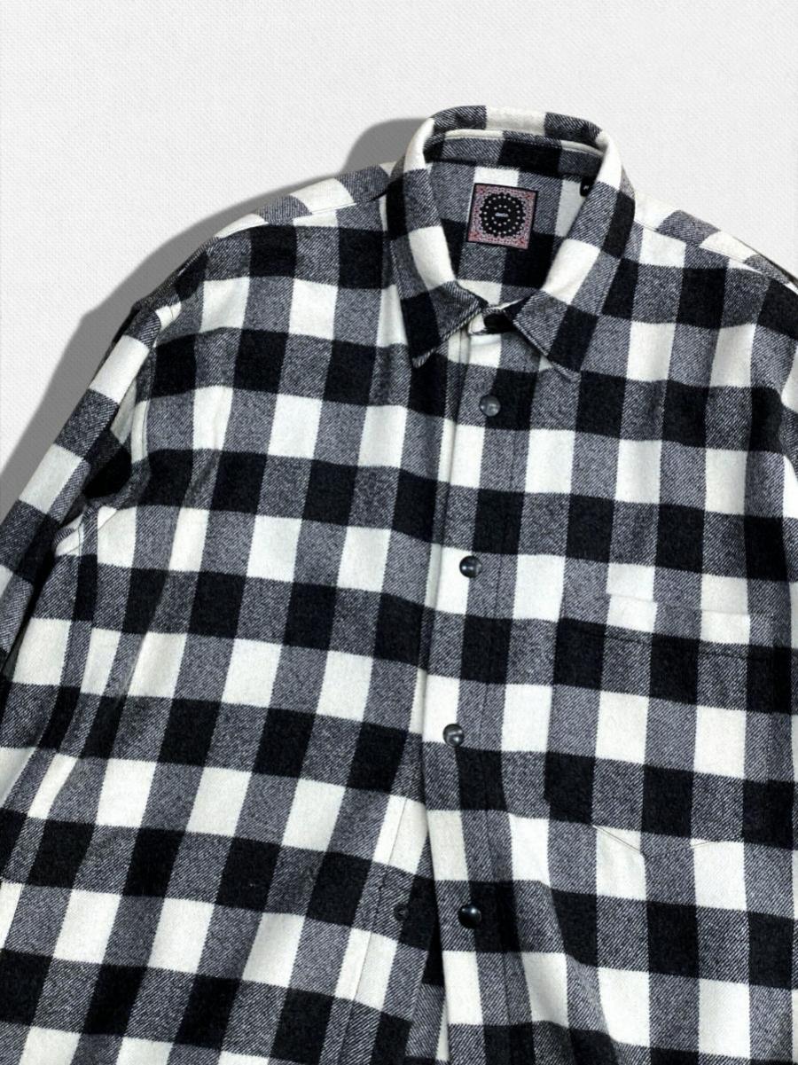 バンダナ付ウールカシミヤチェックシャツ