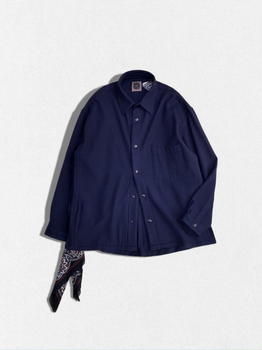 バンダナ付ウールカシミヤシャツ