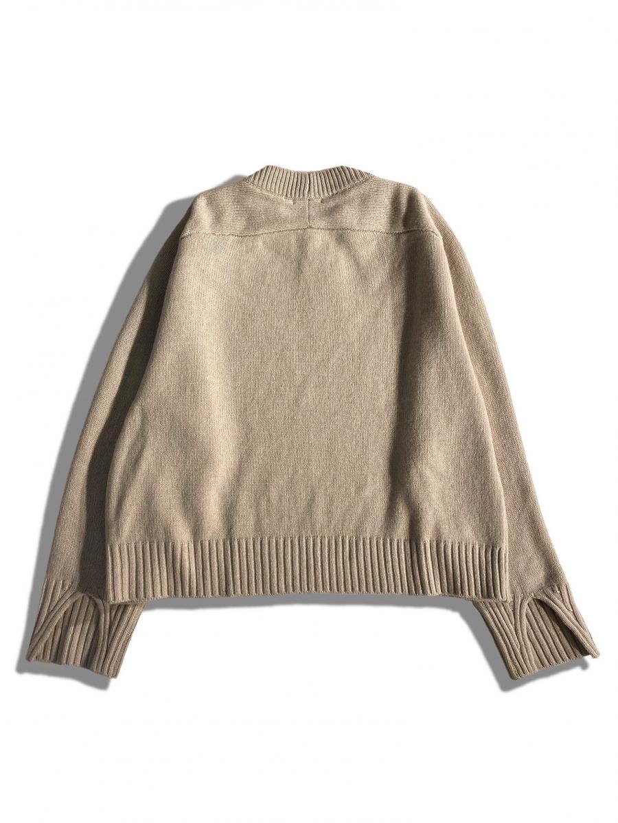 スプリットスリーブ クルーネックニットセーター