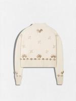 シェル刺繍シルクニットカーディガン