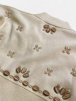 シェル刺繍シルクニットカーディガン