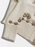 シェル刺繍シルクニットカーディガン