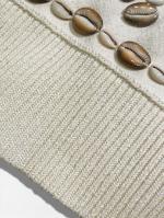 シェル刺繍シルクニットカーディガン