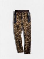 レオパード柄レザーコンビネーションボアパンツ