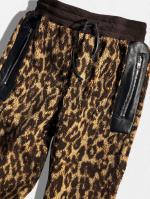 レオパード柄レザーコンビネーションボアパンツ