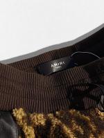 レオパード柄レザーコンビネーションボアパンツ