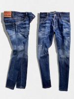 パッチワークデザインテーパードデニムパンツ《SKATER JEAN》