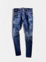 パッチワークデザインテーパードデニムパンツ《SKATER JEAN》
