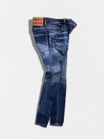 パッチワークデザインテーパードデニムパンツ《SKATER JEAN》